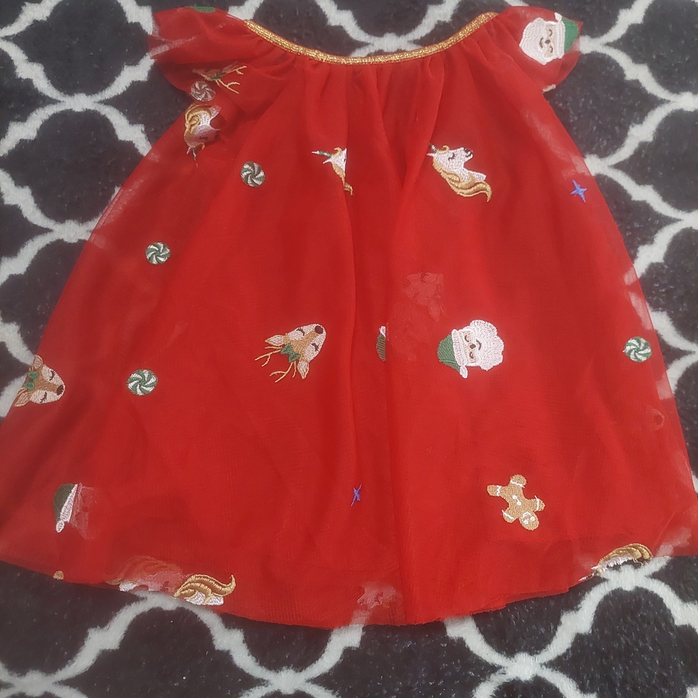 NWT Zunie Red Dress with‎ Gold Trim 18 months
